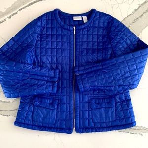 Chicos Zenergy Royal Blue Quilted Puffer Jacket size1 (size 8-10)